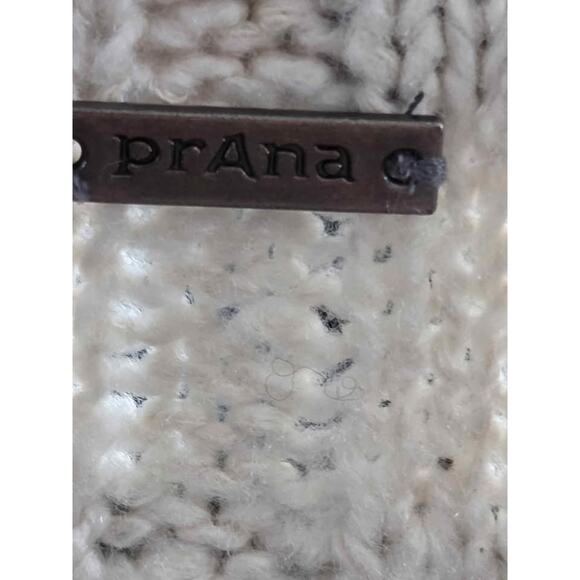 prAna Sunday River Long Cardigan Sweater Gray Cream Knit Coatigan Size Small - Picture 9 of 10